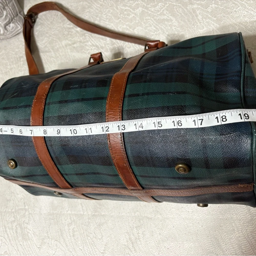 Vintage Ralph Lauren Brown and Green Plaid Men's Bag